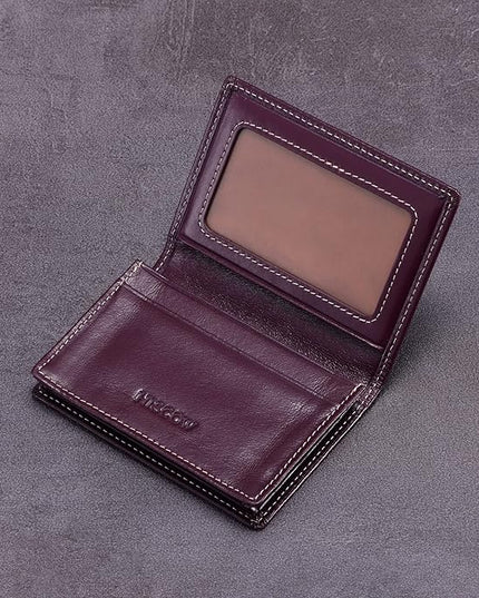 Leather Business Card Case Holder for Men & Women, Italian Calfskin