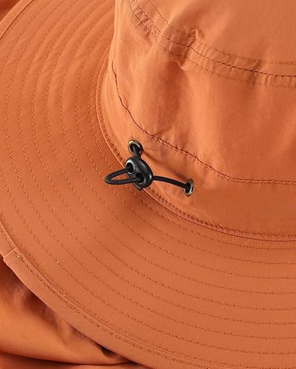 Home Prefer UPF50 Mens Sun Hat with Neck Flap Quick Dry UV Protection Cap Womens Wide Brim Fishing Hat Neck Flap Beach Garden