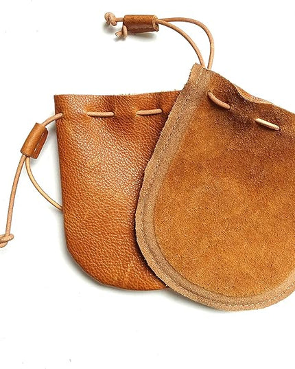 Fantastic Workmanship Genuine Leather Drawstring Coin Purse