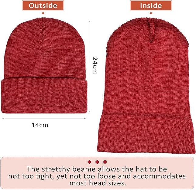 SATINIOR 50 Pack Winter Hats Bulk Beanies Unisex Knit Skull Caps Warm Stocking Hat for Adults Homeless