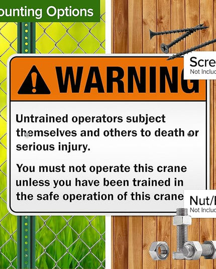 Warning Untrained Operators Subject Themselves And Others To Death Sign, 24x30 Inches, 3M EGP Reflective .080 Aluminum, Fade Resistant, Made in USA by My Sign Center