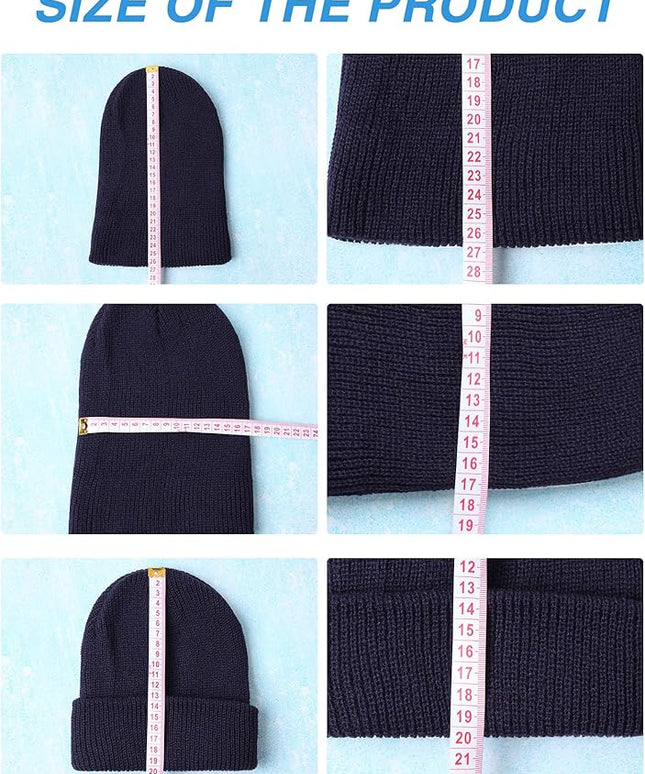 Zhanmai 12 Pack Small Winter Beanie Hats Bulk Warm Knitted Cuffed Skull Cap for Men Women