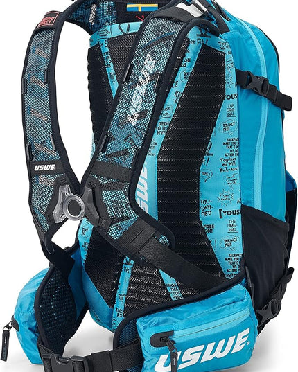 USWE Shred 16L Backpack, a High End Daypack for MTB, E-MTB, Mountain Bike, Blue