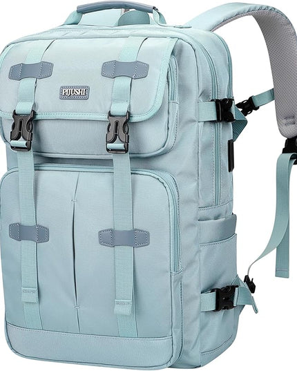 PIJUSHI Carry on Travel Backpack for Women Convertible Duffle Bag Flight Approved Luggage Backpack Fit 16 Inch Laptop(PE053 Teal Blue)