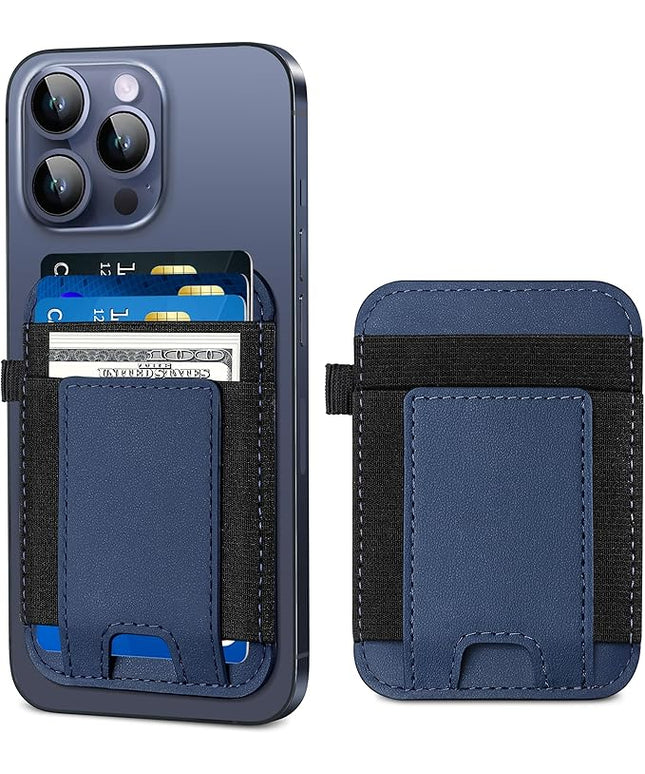 For Magsafe Wallet, Strongest Magnetic Wallet for iPhone 17/16/15/14/13/12 Series, for Magsafe Card Holder with 2 Card Slots, Magnetic Card Holder, Vegan Leather, Hold 7 Cards, Slim, Navy Blue
