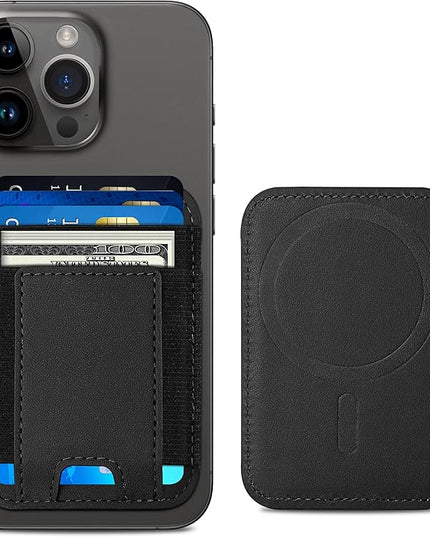 ExtreLife For Magsafe Wallet, Strongest Magnetic Wallet for iPhone 17/16/15/14/13/12 Series, for Magsafe Card Holder with 2 Card Slots, RFID Blocking, Vegan Leather, Hold 7 Cards, Slim, Black