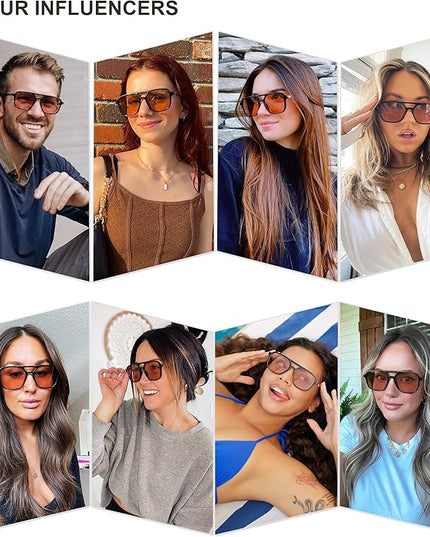 SOJOS Retro Aviator Sunglasses for Women Men,Trendy Rectangle Womens Mens Shades Sun Glasses SJ2202