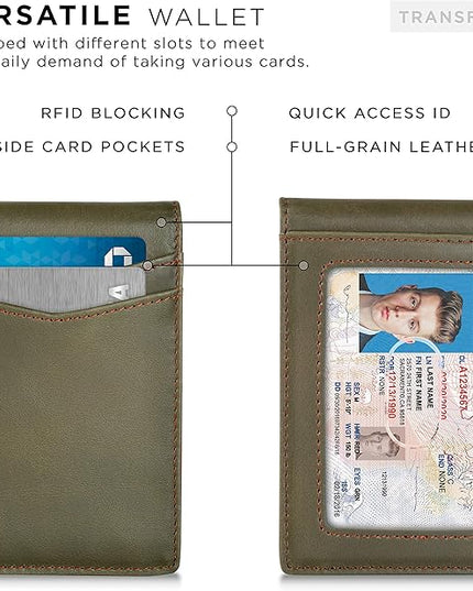 SERMAN BRANDS Money Clip Wallet - Mens Wallets slim Front Pocket RFID Blocking Card Holder Minimalist Mini Bifold