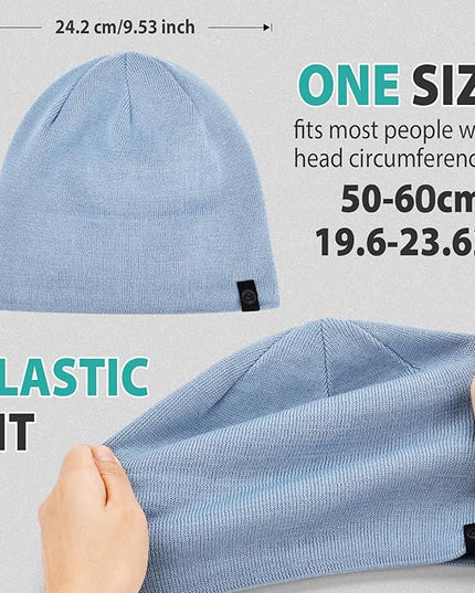 Beanie for Men, Soft Cotton Beanie for Women, Warm Unisex Winter Hat, Running Skull Cap for Cold Weather Activities