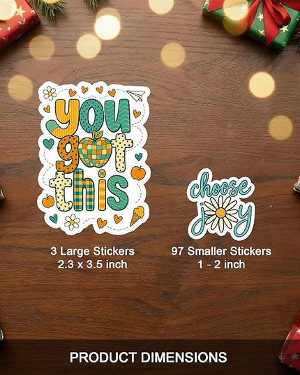 100PCS Mental Health Stickers Pack Matters Awareness Vinyl Waterproof Sticker for Teens Adults Aesthetic Decals Decorative Funny Car Decals Water Bottle Phone Birthday Gifts