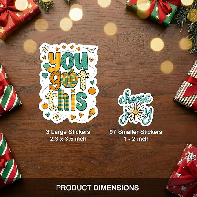 100PCS Mental Health Stickers Pack Matters Awareness Vinyl Waterproof Sticker for Teens Adults Aesthetic Decals Decorative Funny Car Decals Water Bottle Phone Birthday Gifts