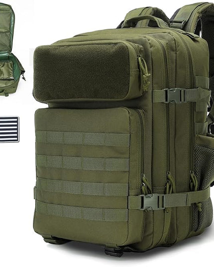 gracedon Tactical Backpack - Military Molle Bag 3 Days Pack for men and Women Large Assault Rucksack 45L (Green)