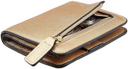 Toughergun Women’s Small Slim Leather Wallet with RFID Protection, Compact Bifold Mini Purse with Clear ID Window