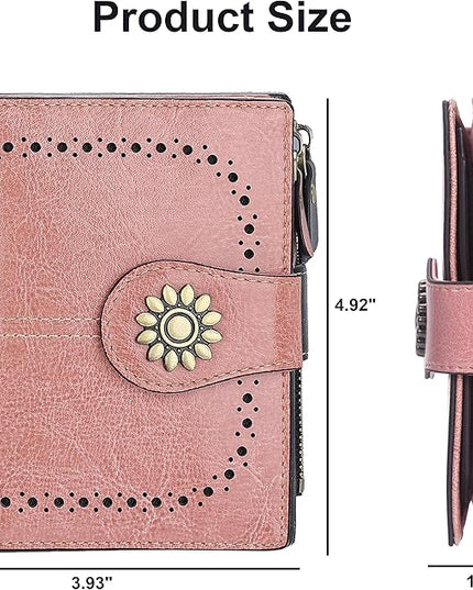 Lavemi Womens Leather Wallet Small Compact RFID Blocking Credit Card Case Purse with Zipper Pocket | Small, Compact, RFID Blocking, Zipper Pocket, Small, Compact