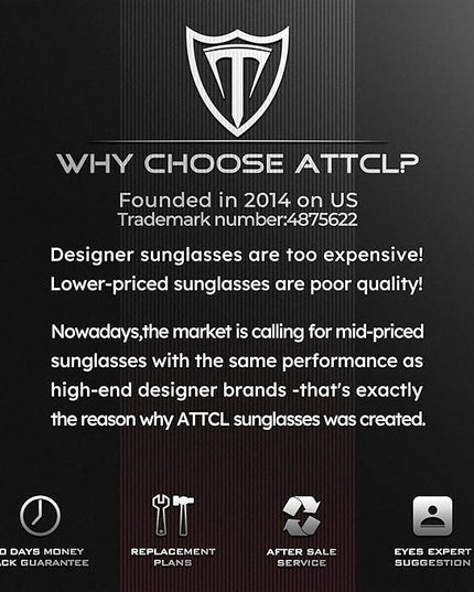 ATTCL Polarized Sunglasses Men for Fishing: UV Protection Lightweight TR90 Sports Wrap Sun Glasses Driving Golf Running