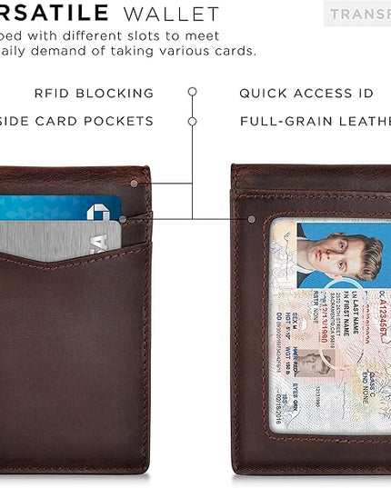SERMAN BRANDS Money Clip Wallet - Mens Wallets slim Front Pocket RFID Blocking Card Holder Minimalist Mini Bifold
