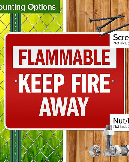 Flammable Keep Fire Away Sign, 24x30 Inches, 3M EGP Reflective .080 Aluminum, Fade Resistant, Made in USA by My Sign Center