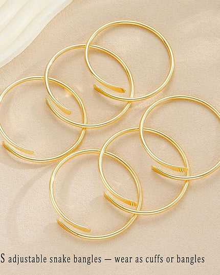ÌF ME Gold Bangle Bracelets for Women, Indian Bangles Stackable Set, Multi Layer Textured 14K Gold Plated Chunky Bracelets Boho Jewelrys Set