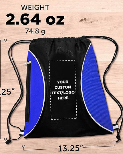 DISCOUNT PROMOS Custom Non-Woven Drawstring Backpacks Set of 10/50/100, Personalized Bulk Pack