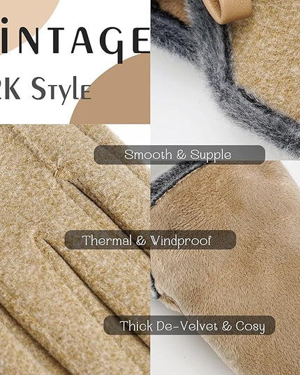 Vagasi Winter Gloves for Women, Touch Screen Cold Weather Thermal Warm Windproof Gloves, Soft Thick Fleece Lining Glove