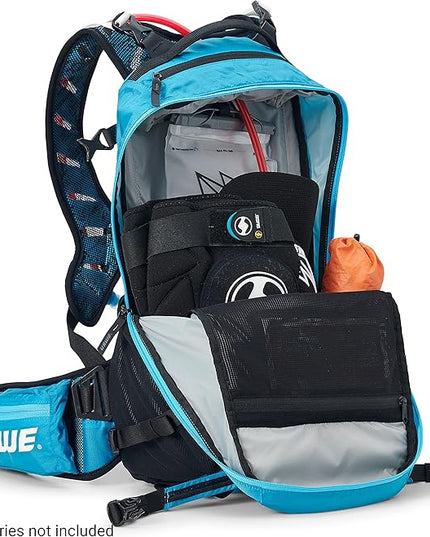 USWE Shred 16L Backpack, a High End Daypack for MTB, E-MTB, Mountain Bike, Blue