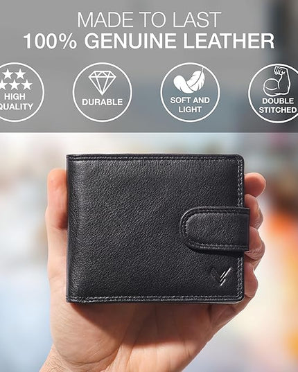 Lavalen Soft Leather Wallet for Men - Mens Wallet Bifold with Zipper Coin Pocket - Holds Bills, Credit Cards, Coins - Carteras para Hombres Piel - Billeteras de Hombres Cuero Original - RFID Blocking.