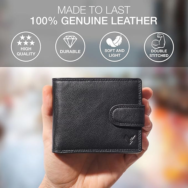 Lavalen Soft Leather Wallet for Men - Mens Wallet Bifold with Zipper Coin Pocket - Holds Bills, Credit Cards, Coins - Carteras para Hombres Piel - Billeteras de Hombres Cuero Original - RFID Blocking.