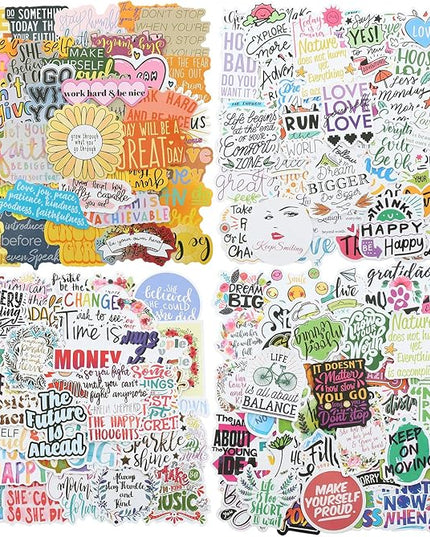 Quote Stickers, Positive Stickers 200Pcs Motivational Waterproof Vinyl Stickers for Water Bottle Hydroflasks Laptops Computers Vision Board for Women Adults Students Teachers Teens