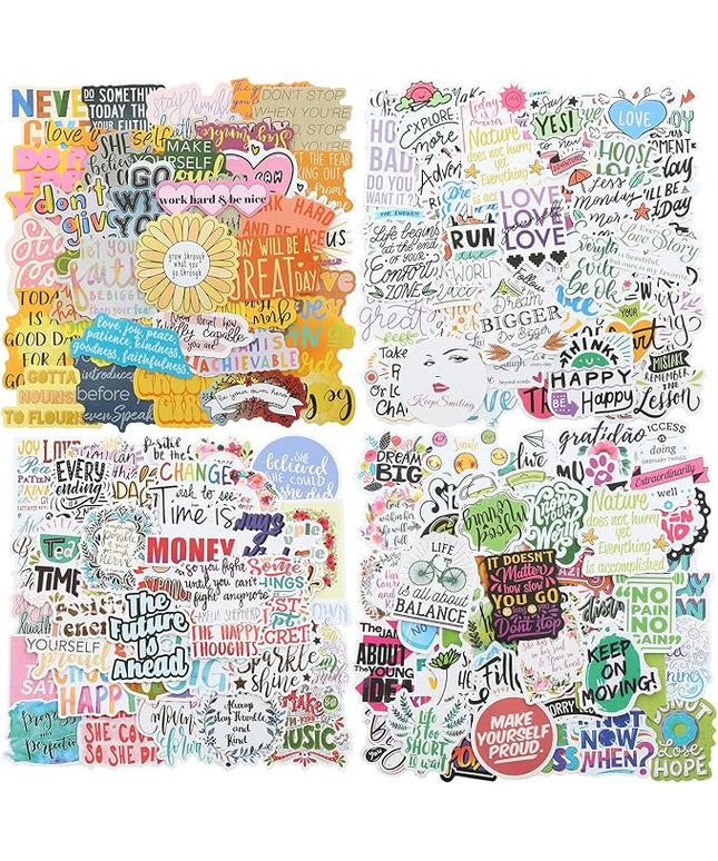 Quote Stickers, Positive Stickers 200Pcs Motivational Waterproof Vinyl Stickers for Water Bottle Hydroflasks Laptops Computers Vision Board for Women Adults Students Teachers Teens