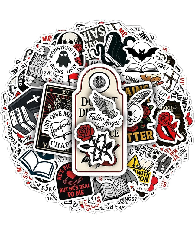 100 Pcs Dark Romance Stickers Gothic Love Quotes Aesthetic Sticker Reading Bookish Vinyl Waterproof Decals for Water Bottle Scrapbook Phonecase Gift for Men Women Birthday