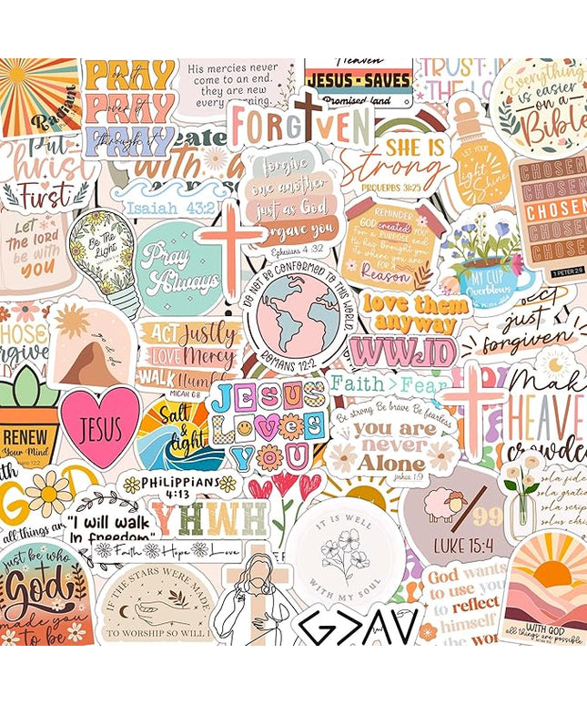 123 PCS Christian Bible Verse Stickers by Puraesla – Scripture Inspiring Journaling & Religious Study Decals for Water Bottles, Laptops, Notebooks – Vinyl Waterproof
