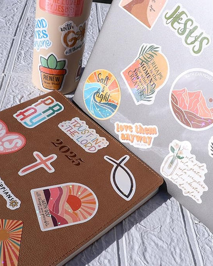 123 PCS Christian Bible Verse Stickers by Puraesla – Scripture Inspiring Journaling & Religious Study Decals for Water Bottles, Laptops, Notebooks – Vinyl Waterproof
