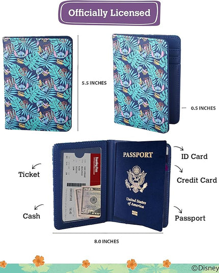 Disney Stitch Passport Cover for Women Official License, Cute Passport Book Holder, Passport Wallet, Travel Must Haves
