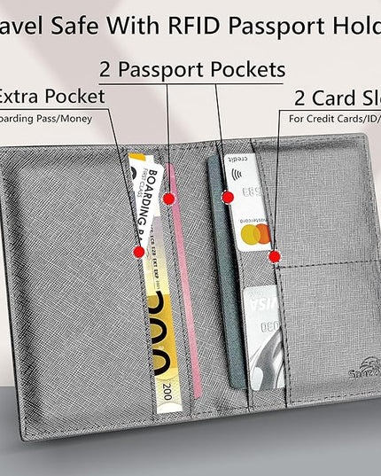 2 Passport Holder - Travel Essentials, RFID Blocking Wallet Credit Card Organiser, Plain Accessories Slim Cover For Men & Women | Travel Essentials, RFID Blocking, Wallet, Accessories, Slim Cover