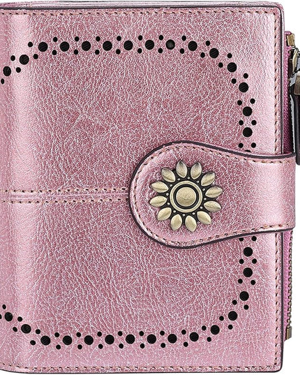 Lavemi Womens Leather Wallet Small Compact RFID Blocking Credit Card Case Purse with Zipper Pocket | Small, Compact, RFID Blocking, Zipper Pocket, Small, Compact