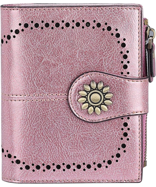 Lavemi Womens Leather Wallet Small Compact RFID Blocking Credit Card Case Purse with Zipper Pocket | Small, Compact, RFID Blocking, Zipper Pocket, Small, Compact
