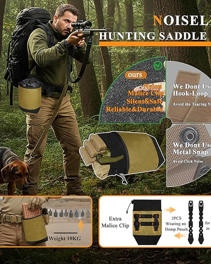 Dump Pouch,Rigid Mag Dump Pouches,Versatile Nylon Molle Pouches with 4PCS Malice Clips, Use for Magazine/Ammo Storage,Hunting, Hiking