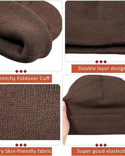 SATINIOR 50 Pack Winter Hats Bulk Beanies Unisex Knit Skull Caps Warm Stocking Hat for Adults Homeless