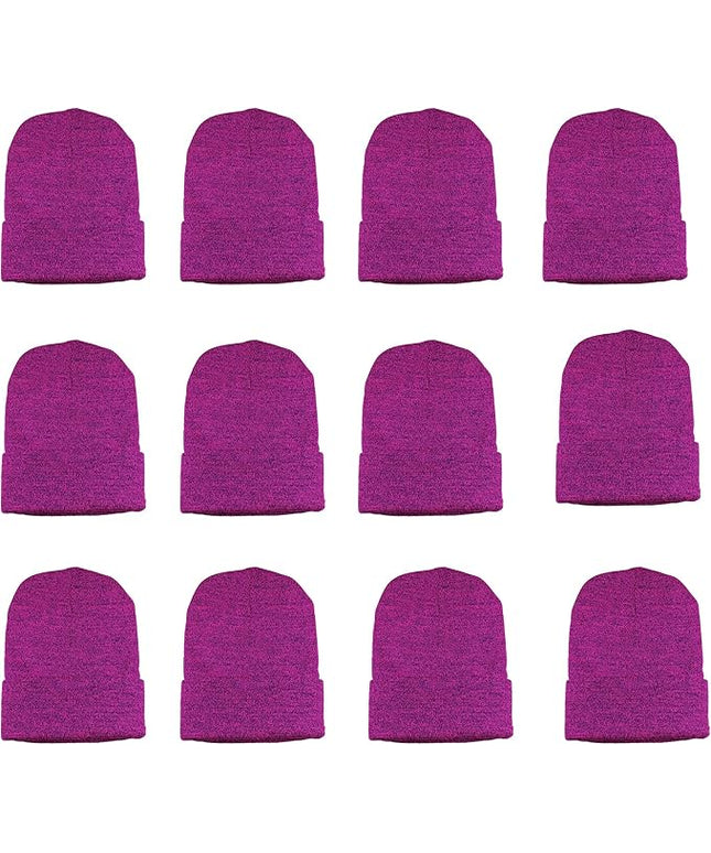 Gelante Unisex Beanie Cap Knitted Warm Solid Color and Multi-Color Multi-Packs