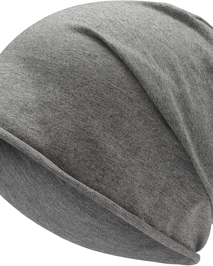ZLYC Cotton Thin Slouchy Beanie Hat for Men Women Fashion Soft Stretch Knit Skull Cap