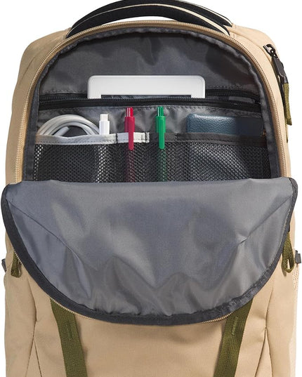 The North Face Vault Everyday Laptop Backpack - Commuter Travel Bag, Water-Repellent Finish, Spacious Compartment, Khaki Stone/TNF Black, One Size