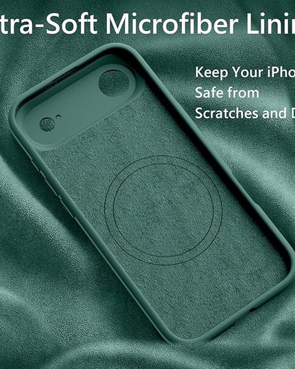 FireNova Magnetic for iPhone Air Case, Compatible with MagSafe, [Integrated Silicone Camera Control Button] [Camera Protection] Microfiber Lining Phone Case for iPhone 17 Air, 6.5", Midnight Green