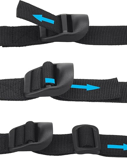 Wisdompro Sleeping Bag Strap, 2 Pack of Heavy Duty Utility Straps for Backpacking, Sleeping Bag Compression, Luggage, Camping, Hiking with Plastic Buckle - 68 inch, Black