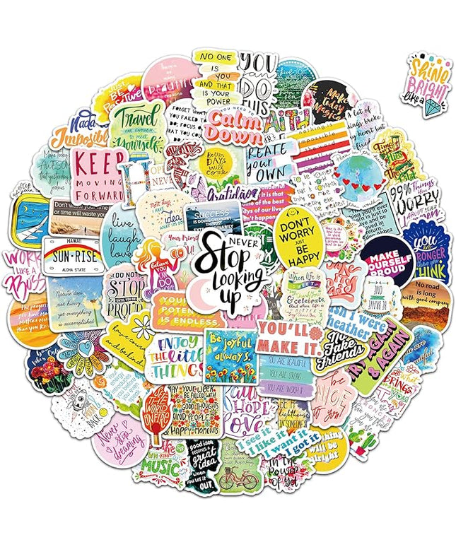 150Pcs Motivational Stickers for Kids Teens Students Teachers Planners Inspirational Quote Stickers Waterproof Vinyl Sticker for Water Bottles Laptop Scrapbook Journal