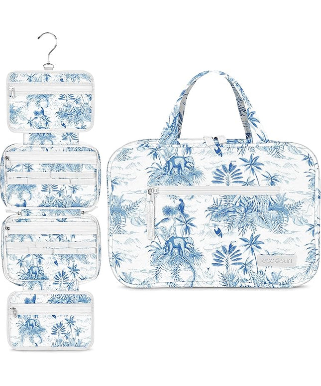 Eco Sun Hanging Travel Toiletry Bag — Designed in Hawaii — Water-resistant Travel Organizer for Bathroom Accessories