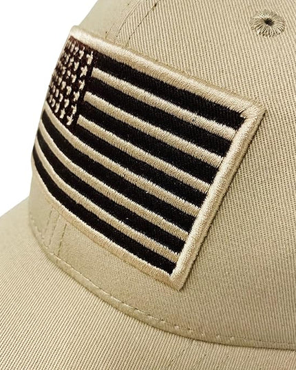 Roytrense Embroidered American Flag Unisex Baseball Cap (100% Cotton)