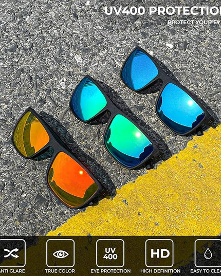 KALIYADI Polarized Sunglasses for Men, Lightweight Sun Glasses with UV Protection for Driving Fishing Golf