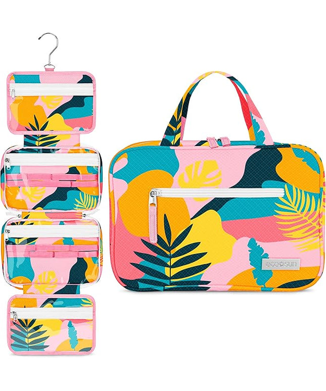 Eco Sun Hanging Travel Toiletry Bag — Designed in Hawaii — Water-resistant Travel Organizer for Bathroom Accessories