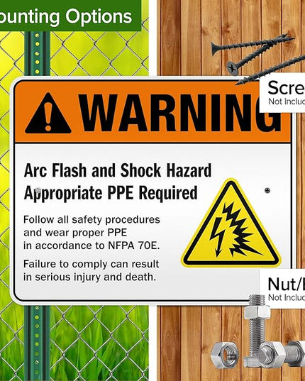 Warning Arc Flash And Shock Hazard Appropriate PPE Required Sign, 24x30 Inches, 3M EGP Reflective .080 Aluminum, Fade Resistant, Made in USA by My Sign Center
