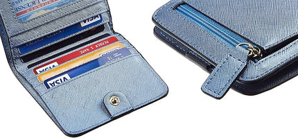 Toughergun Women’s Small Slim Leather Wallet with RFID Protection, Compact Bifold Mini Purse with Clear ID Window